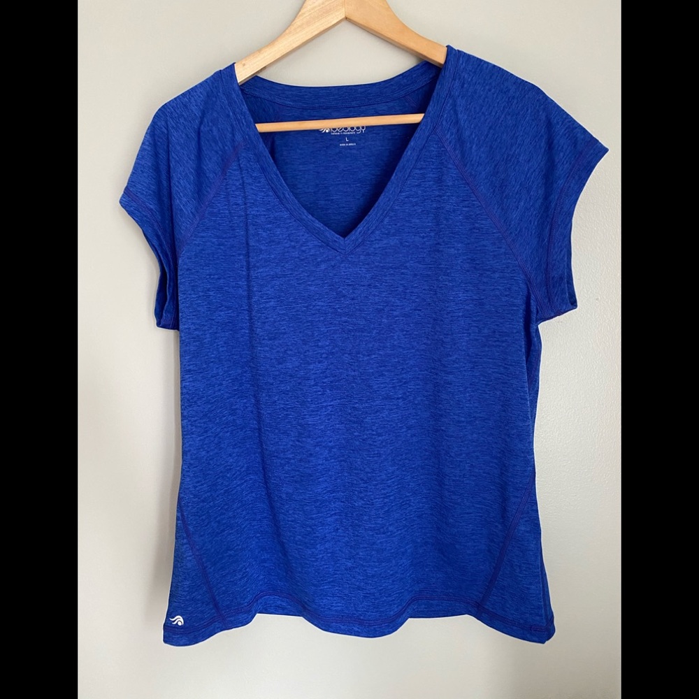 NWOT ideology Royal Blue V-Neck Short Sleeve T-Shirt Size Large